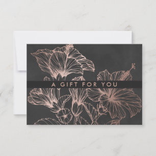 Chic Rosa Dourado Floral Certificado de oferta