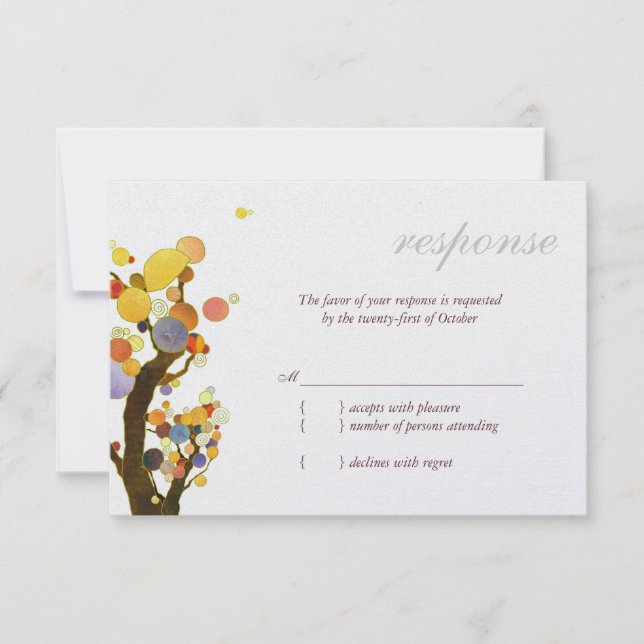 Chic Rural Trees Outdoor Wedding RSVP (Frente)