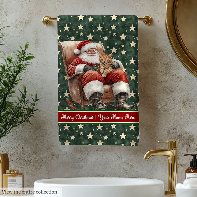 Chic Santa Claus, Conjunto de Bandas de Natal (Chic Santa Claus Christmas Bath Towel Set)