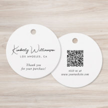 Chic Script Business QR Code Etiqueta de Presente 