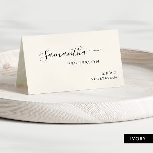 Chic Script Cartões de Nome Personalizados Casamen