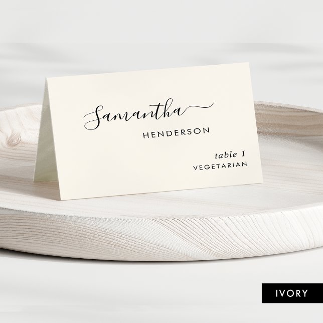 Chic Script Cartões de Nome Personalizados Casamen (Criador carregado)