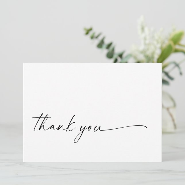 Chic + Script Moderno Obrigado Placa Simples (Em pé/Frente)