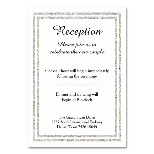 Chic Silver Glittered Trim - Cartão de Inserção de (Frente)