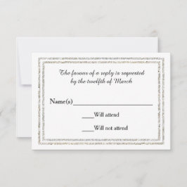 Chic Silver Glittered Trim - Placa RSVP