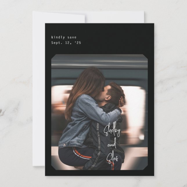 Chic Simples Salve o cartão Data (Frente)