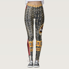 Chic Sparkly Dourada Elegante Para Suas Leggings P