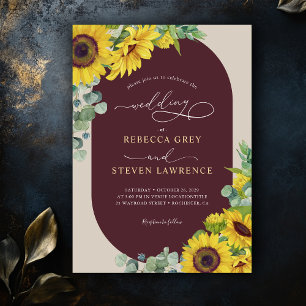 Chic sunflower convite para o casamento floral