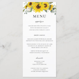 Chic Sunflower Floral Greenery Menu