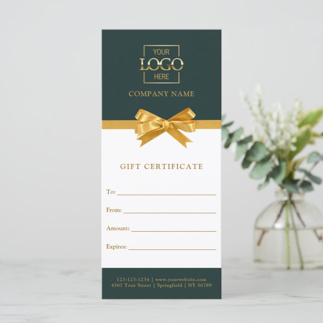 Chic Trendy Business Personalized Gift Certificate (Em pé/Frente)
