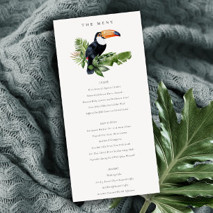 Chic Tropical RainForest Toucan - Cartão de Menu d