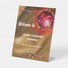 Chic Typo on Gold Foil com Red Disco Ball