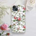 Chic Vintage Rosa Rosa Rosa Elegante<br><div class="desc">Padrão floral sem costura, elegante e inspirado em quic, com rosas cor-de-rosa, vinhas verdes, folhagem e flores brancas e cravos. A cor de fundo é personalizável (branco usado na visualização).</div>