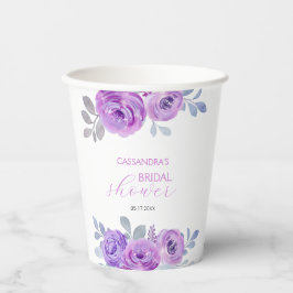 Chic Violeta Rosa Verde Flora Chuva de Noiva