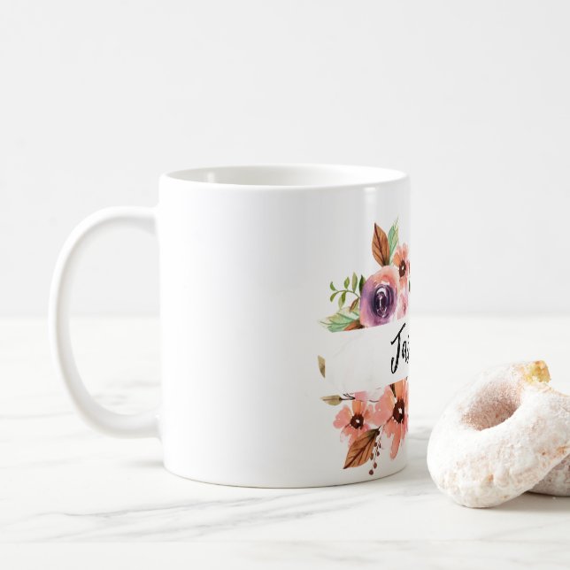 Chic Watercolor - caneca floral (Com Donut)