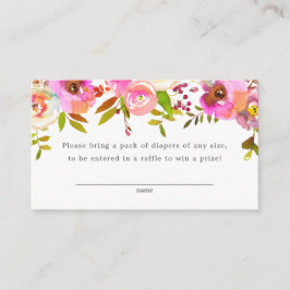 Chic Watercolor Cartão floral de fralda