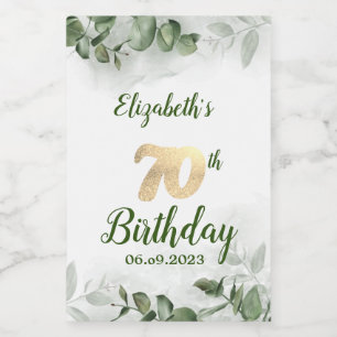 Chic Watercolor Eucalyptus Greenery 70 Birthday