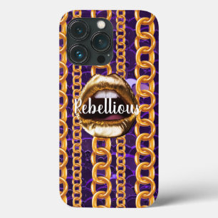 Chic Wild Pattern Dourados lábios Dando Beleza Gi
