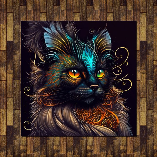 Chica - Arte de Poster de Gato de Casco de Tartaru (Criador carregado)