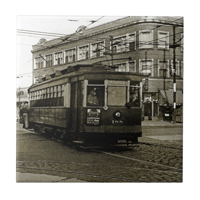 CHICAGO 63ª E OCIDENTAL 1952 TROLLEY ART SEPIA (Frente)