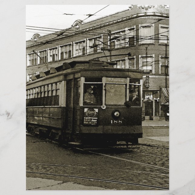 CHICAGO 63ª E OCIDENTAL 1952 TROLLEY ART SEPIA (Frente)