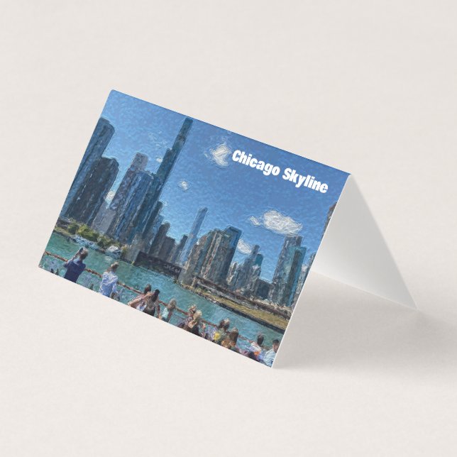 Chicago, Illinois Abstrato Skyline (Frente)