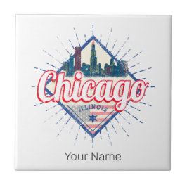 Chicago Illinois Estados Unidos Retro Skyline EUA