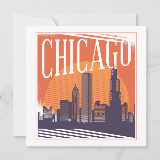 Chicago Illinois Vintage Skyline (Frente)