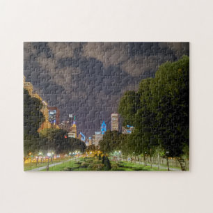 Chicago na quebra-cabeça à noite