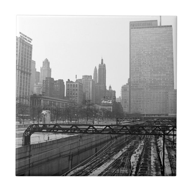 Chicago Rail Yards Michigan Avenue 1960's Photo (Frente)