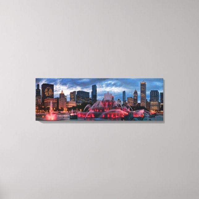 Chicago Skyline na Canvas 12x36 (Frente)