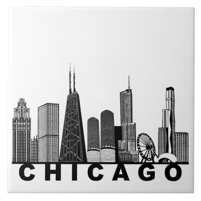 Chicago Skyline Silhouette  (Frente)