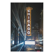 Chicago Theater Sign na Noite Canvas Print