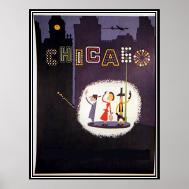 Chicago Vintage Poster Print (Frente)