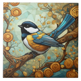 Chickadee Bird Art Nouveau Art Deco Tit do Excelen