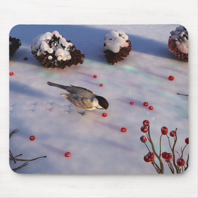 Chickadee Winter Mousepad (Frente)