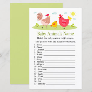 Chicken Baby Animal Name Game