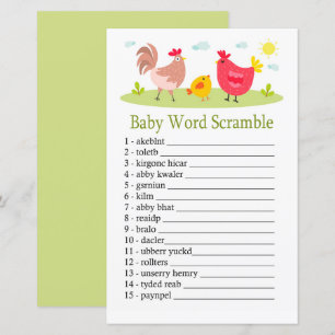 Chicken Baby word scramble game