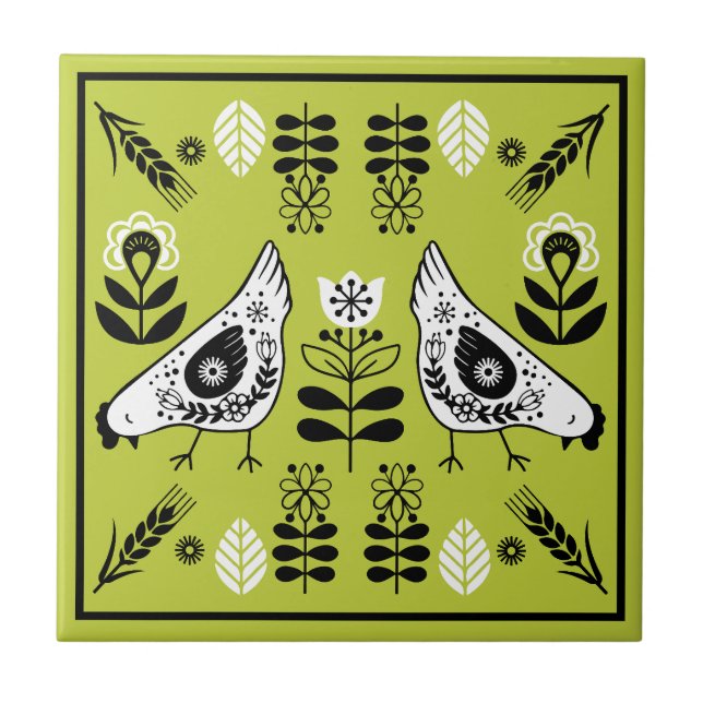 Chicken Hen Folk Art (Frente)