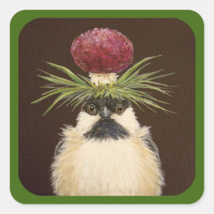 Chickie o adesivo de galinha com borda verde