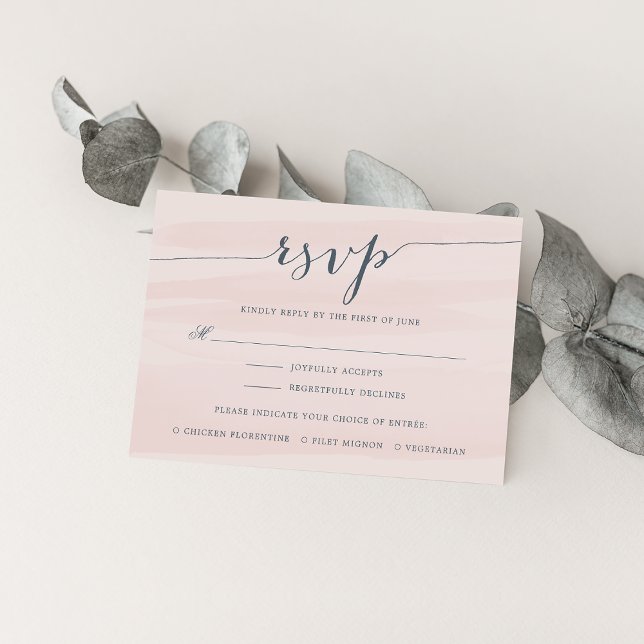 Chiffon RSVP Card com opção de refeição | Lâmpada (Criador carregado)