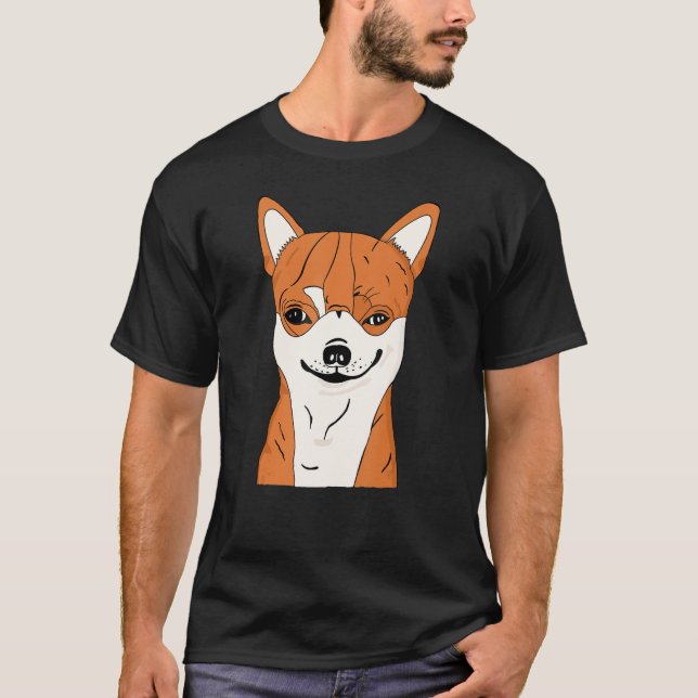 Chihuahua Camiseta de cão Engraçado Chihuahua sorr (Frente)