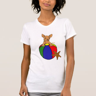 Chihuahua do AL em uma camisa da bola de praia