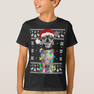 Chihuahua Dog Luz Feia Suéter Puppy Santa Hat