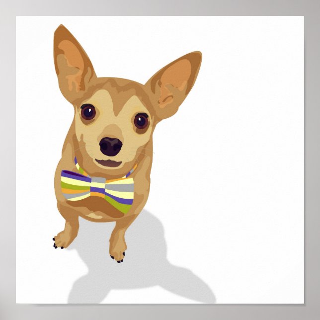 Chihuahua em uma poster de tigela (Frente)