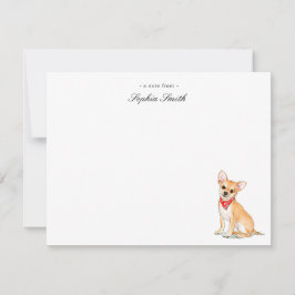 Chihuahua fofa Personalidade Flat Obrigado Notas