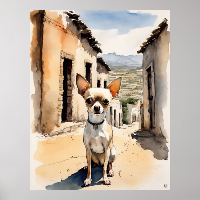 Chihuahua - Impressão de Arte Canina (Frente)