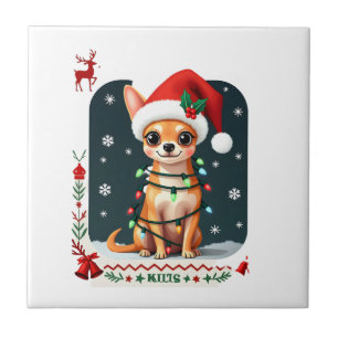 Chihuahua Natal Papai Noel Suéter Feio Amante de C