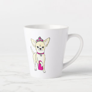 Chihuahua numa caneca de latte de tiara
