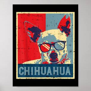 Chihuahua Obama Poster Vintage Chiwawa Cachorro O